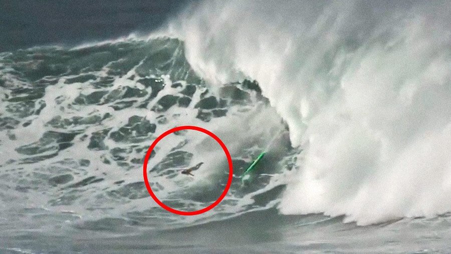 Pro Surfer Garrett McNamara Wipes Out At Mavericks on Video